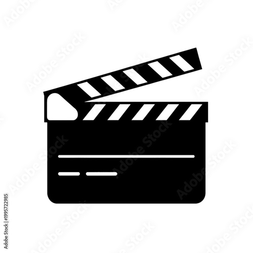 Film Clapperboard Line Icon Nobody