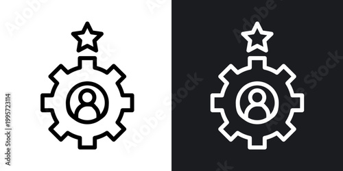 Expert outlined icon vector collection.