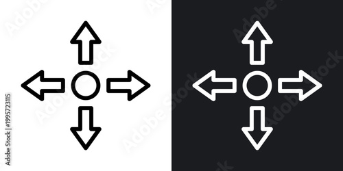 Expand arrows outlined icon vector collection.