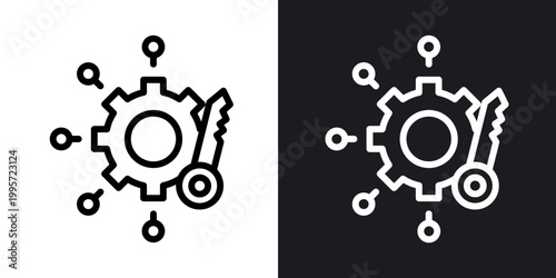 Factor outlined icon vector collection.