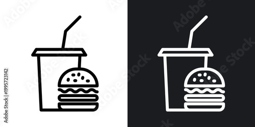 Fastfood outlined icon vector collection.