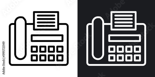 Fax machine outlined icon vector collection.