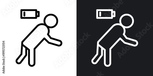 Fatigue outlined icon vector collection.