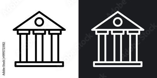 Federal agency outlined icon vector collection.