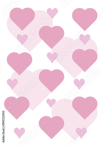 Pink hearts in assorted sizes background illustration