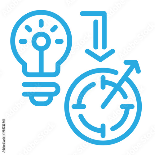 AI Code Processing Line Icon 