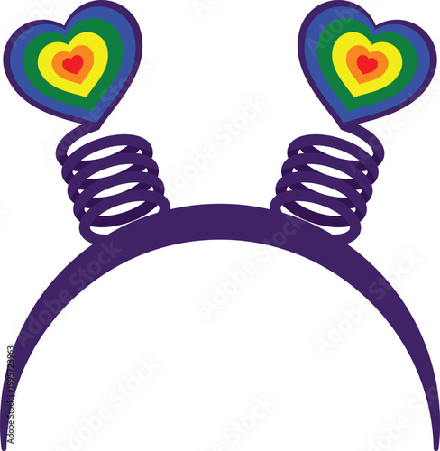 Rainbow Heart Spring Pride Headband