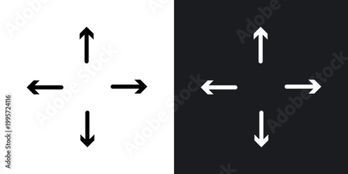 Four directions outlined icon vector collection.