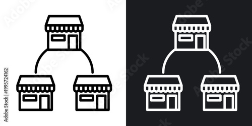 Franchise outlined icon vector collection.