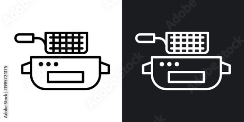 Fryer outlined icon vector collection.
