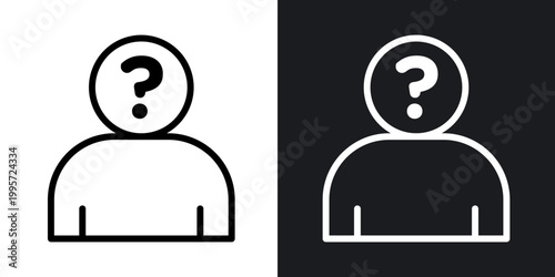 Guess who outlined icon vector collection.