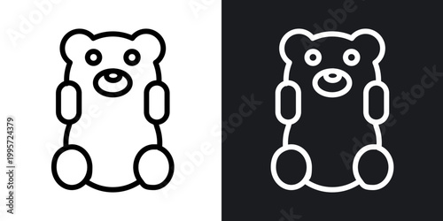 Gummy bear outlined icon vector collection.