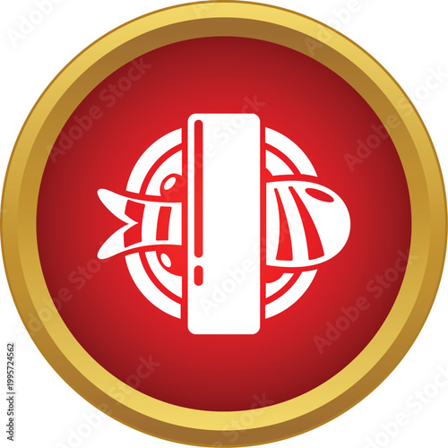 Sushi nigiri icon representing japanese cuisine and seafood dishes