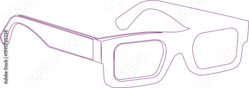 Sunglasses display a purple contour for summer fashion.