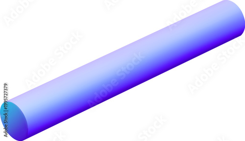3D Long Blue Cylinder