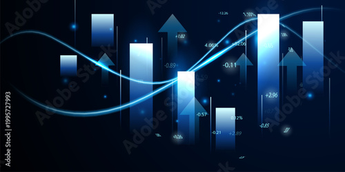 business vector illustration design Stock market charts or Forex trading charts for business and finance ideas.