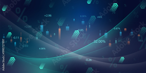 business vector illustration design Stock market charts or Forex trading charts for business and finance ideas.