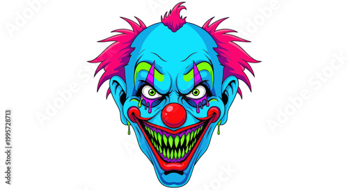 Scary Clown Face - Creepy Halloween Character Portrait