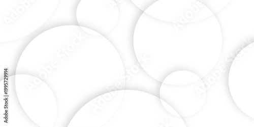 Abstract background with circle white abstract geometric background with soft light white paper circles in design .Gray abstract. Modern design background for report and project presentation template.