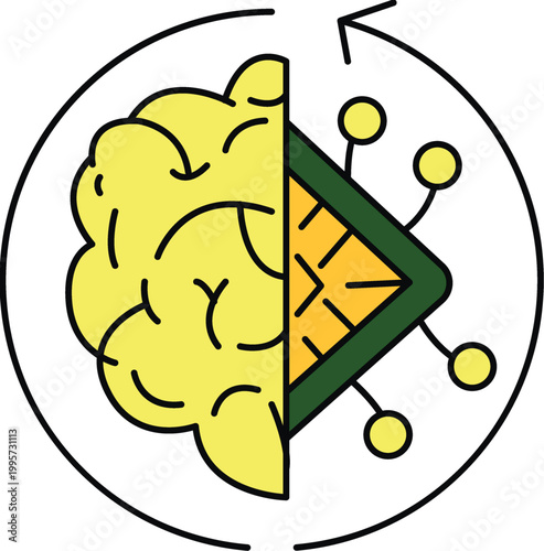 Process Automation Brain Chip Icon