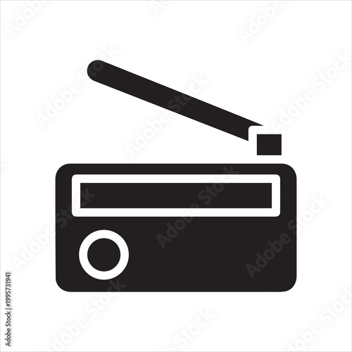 Black radio silhouette communication device emblem on a white background high-quality professional detailed modern