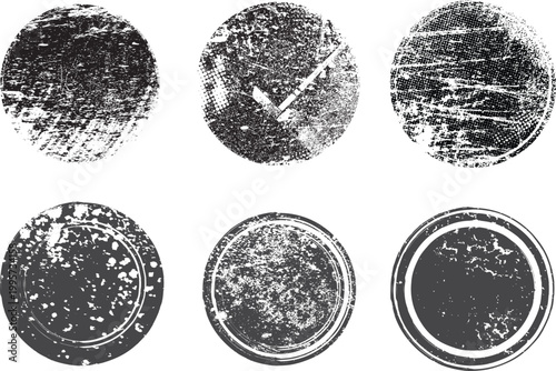 Grunge post Stamps Collection, Circles. Banners, Insignias , Logos, Icons, Labels and Badges Set . vector distress textures.blank shapes.
