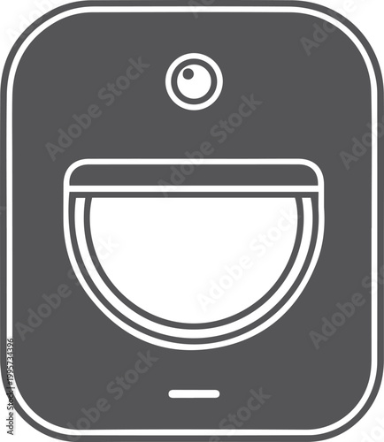 Dark gray of a robot vacuum cleaner symbol