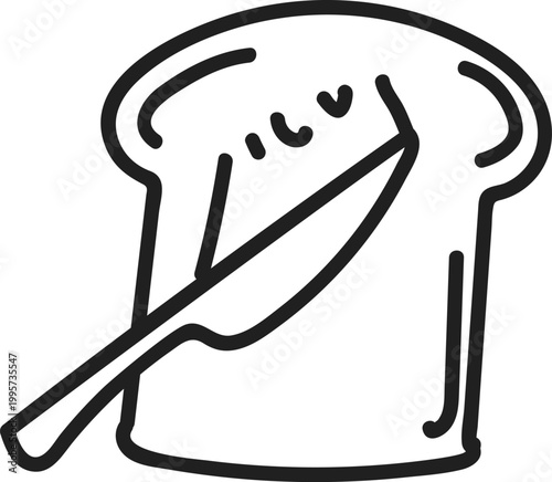 Toast with Jam and Knife