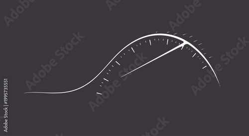 White analog gauge needle on a black background