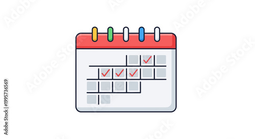Calendar Planner with Checkmarks - Business Schedule and Tasks