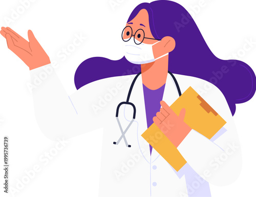 Professional doctor doing a demo