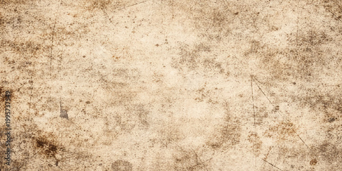 Vintage stained parchment paper texture with a grungy beige surface and worn antique edges for a retro design
