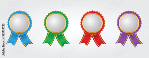 blue award rosette ribbon