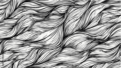 Organic abstract flowing lines creating dynamic pattern. Abstract black and white lines forming a seamless organic flow pattern