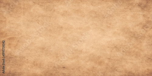 A blank vintage parchment sheet with a stained brown grunge texture and aged beige pattern creates a rough antique paper background for retro design