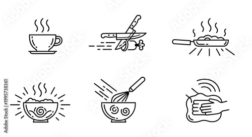 Vector illustration set of fast food icons and aircraft symbols in a flat art design for travel signs