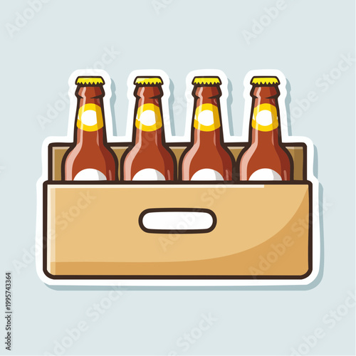 Four Beer Bottles in a Cardboard Carrier