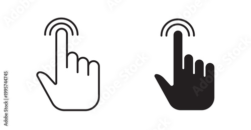 finger tap icon. Vector illustration isolated on white.