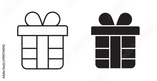 Gift box icon. Vector illustration isolated on white.
