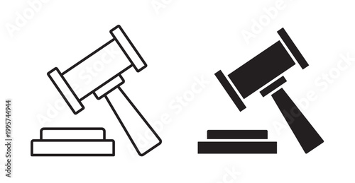 Gavel icon. Vector illustration isolated on white.