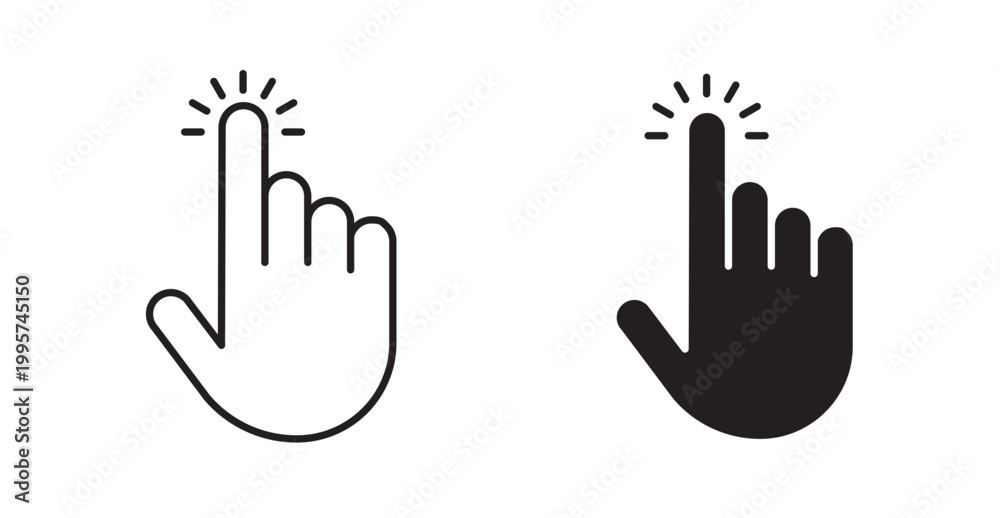 Obraz premium Hand click icon. Vector illustration isolated on white.