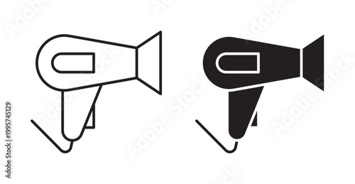 Hair dryer icon. Vector illustration isolated on white.