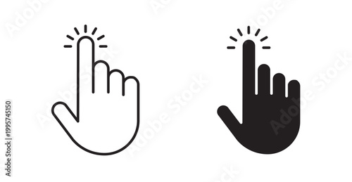 Hand click icon. Vector illustration isolated on white.