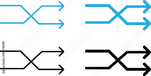 Arrows pointing to the right in different colors and styles