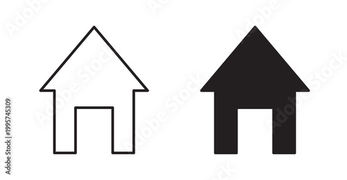 Home icon. Vector illustration isolated on white.