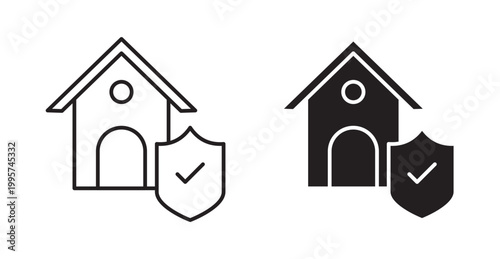 Home insurance icon. Vector illustration isolated on white.