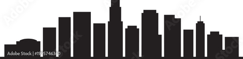 Cityscape with tall silhouette and buildings icon set for background and urban