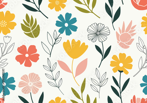 Artistic ink wash floral pattern with fluid tones and organic transitions capturing expressive botanical beauty