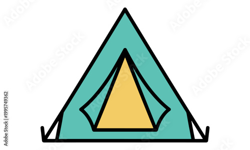 Camping Tent Icon Isolated on White Background