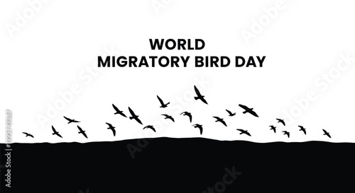 A striking vector illustration graphic design for World Migratory Bird Day celebration event